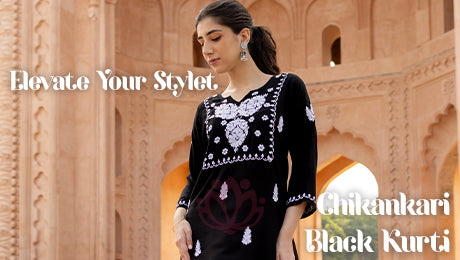 Elevate Your Style with a Chikankari Black Kurti