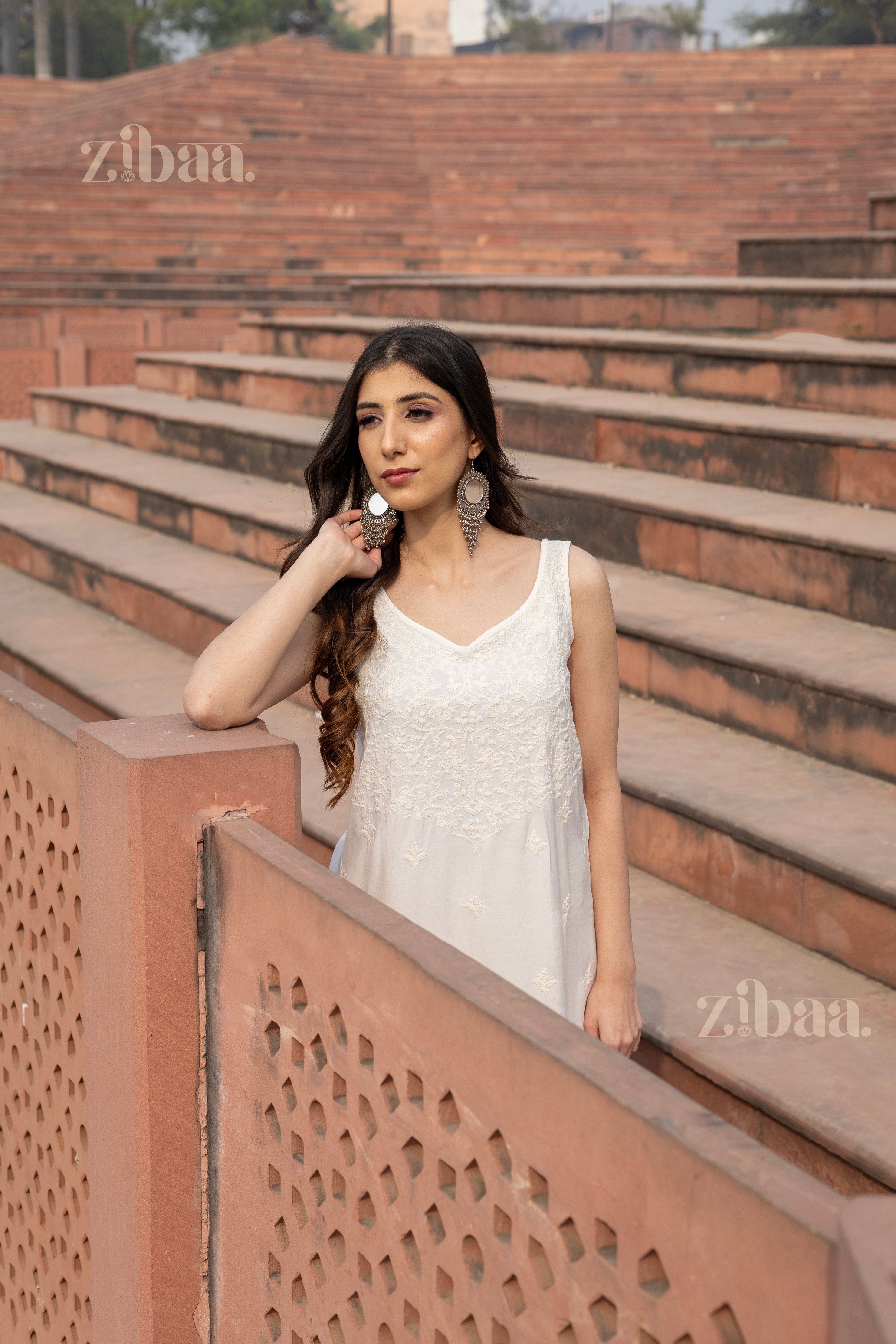 Sahar Ivory Muslin Chikankari Co-ord Set